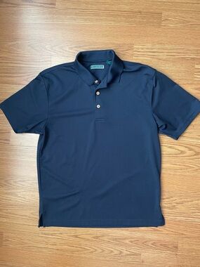 Cubavera Men's Navy Polo Shirt size medium Preppy golf casual